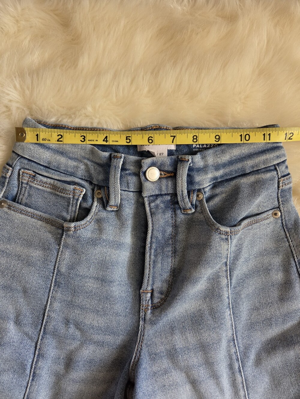 Good American Good Petite Palazzo Jeans Size 27 SHORT - HEMMED - CROPPED - Picture 12 of 15